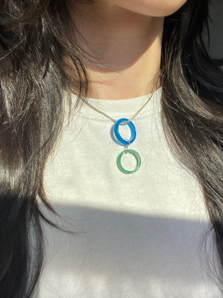 Blue & Green Ring Necklace
