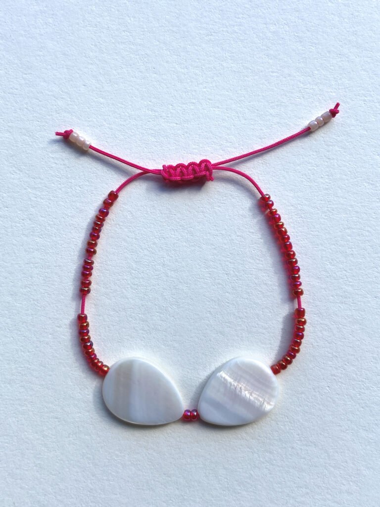 Ruby Red Bikini — Mother of Pearl Bracelet