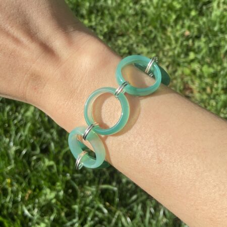 Linked Up - Green Agate Ring Bracelet