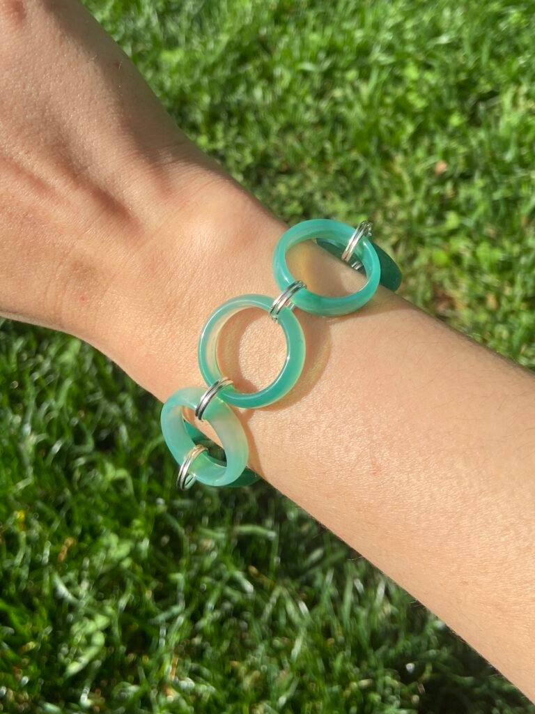 Linked Up - Green Agate Ring Bracelet
